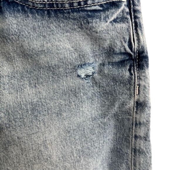 Gap Girlfriend Girls' Sz 14 Distressed Relaxed Fit Raw Hem Button Fly Jeans - Picture 4 of 13